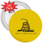 Gadsden Flag Don t tread on me 3  Buttons (100 pack)  Front