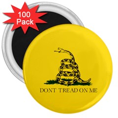 Gadsden Flag Don t Tread On Me 3  Magnets (100 Pack) by snek