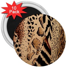 Animal Fabric Patterns 3  Magnets (10 Pack) 