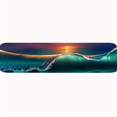 Art Sunset Beach Sea Waves Large Bar Mats