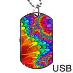 Colorful Trippy Dog Tag Usb Flash (two Sides)