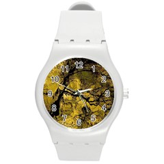 Colorful The Beautiful Of Traditional Art Indonesian Batik Pattern Round Plastic Sport Watch (m)