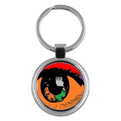 Eyes Makeup Human Drawing Color Key Chains (round) 