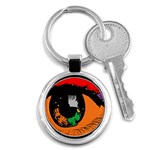 Eyes Makeup Human Drawing Color Key Chains (Round)  Front