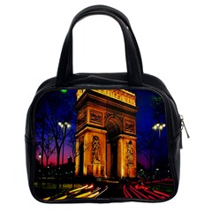 Paris Cityscapes Lights Multicolor France Classic Handbags (2 Sides) by Sapixe