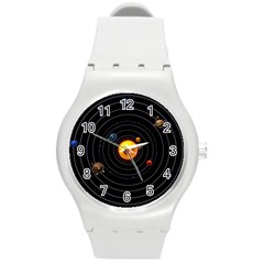 Solar System Round Plastic Sport Watch (m)