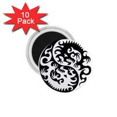 Ying Yang Tattoo 1 75  Magnets (10 Pack) 