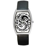 Ying Yang Tattoo Barrel Style Metal Watch Front