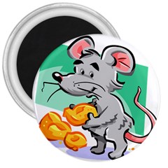 Mouse Cheese Tail Rat Hole 3  Magnets