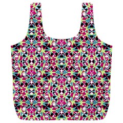 Multicolored Abstract Geometric Pattern Full Print Recycle Bags (l) 