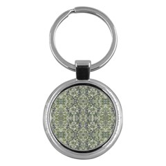 Modern Noveau Floral Collage Pattern Key Chains (round)  by dflcprints