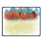 Colorful Tree Landscape in Orange and Blue Fleece Blanket (Small) 50 x40  Blanket Front