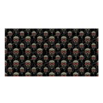 Skulls Motif Pattern Satin Shawl Front