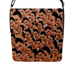 Crying Kim Kardashian Flap Messenger Bag (l) 