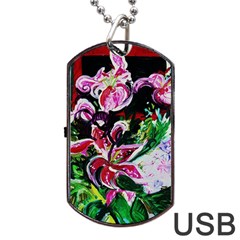 Lilac And Lillies 3 Dog Tag Usb Flash (two Sides) by bestdesignintheworld