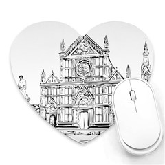 Line Art Architecture Church Italy Heart Mousepads