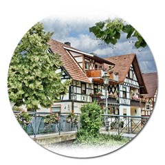 Homes Building Magnet 5  (round)