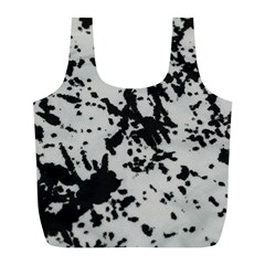 Fabric Texture Painted White Soft Full Print Recycle Bags (l) 