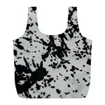 Fabric Texture Painted White Soft Full Print Recycle Bags (L)  Back