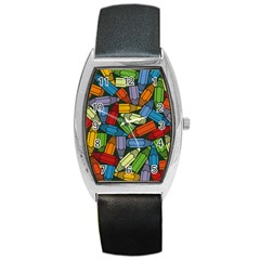 Colored Pencils Pens Paint Color Barrel Style Metal Watch