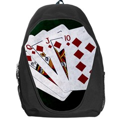 Poker Hands   Royal Flush Diamonds Backpack Bag by FunnyCow