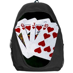 Poker Hands   Royal Flush Hearts Backpack Bag by FunnyCow