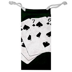 Poker Hands Straight Flush Spades Jewelry Bags by FunnyCow