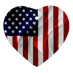 American Usa Flag Vertical Ornament (heart) by FunnyCow