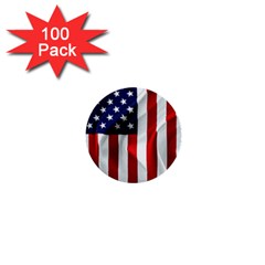 American Usa Flag Vertical 1  Mini Buttons (100 Pack)  by FunnyCow