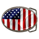 American Usa Flag Vertical Belt Buckles Front