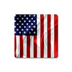 American Usa Flag Vertical Square Magnet Front