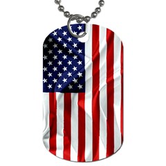 American Usa Flag Vertical Dog Tag (two Sides) by FunnyCow