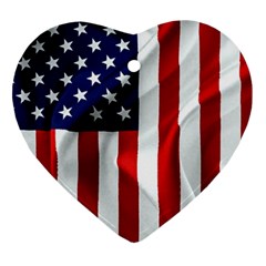American Usa Flag Vertical Heart Ornament (two Sides) by FunnyCow