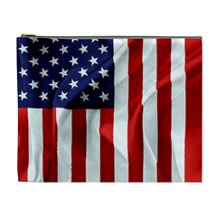 American Usa Flag Vertical Cosmetic Bag (xl) by FunnyCow