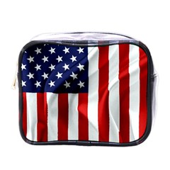 American Usa Flag Vertical Mini Toiletries Bags by FunnyCow