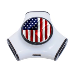 American Usa Flag Vertical 3-port Usb Hub by FunnyCow
