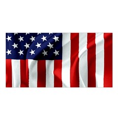 American Usa Flag Vertical Satin Shawl by FunnyCow