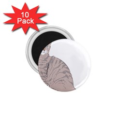 Kitten Cat Drawing Line Art Line 1 75  Magnets (10 Pack) 