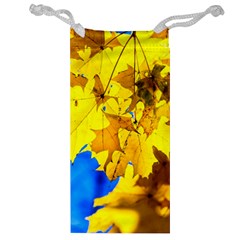Yellow Maple Leaves Jewelry Bags by FunnyCow