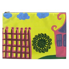 Pink House And Fence Cosmetic Bag (xxl) by snowwhitegirl