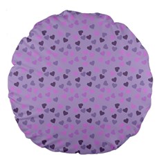 Heart Drops Violet Large 18  Premium Flano Round Cushions by snowwhitegirl