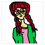 Nerdy Girl Large Satin Scarf (Square) Front
