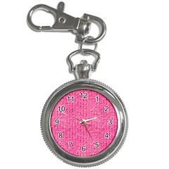 Knitted Wool Bright Pink Key Chain Watches by snowwhitegirl