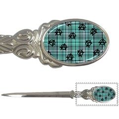 Aqua  Plaid Anarchy Letter Opener