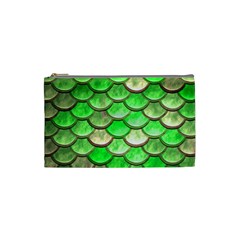 Green Mermaid Scale Cosmetic Bag (small) by snowwhitegirl