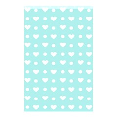 Hearts Dots Blue Shower Curtain 48  X 72  (small)  by snowwhitegirl