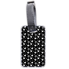 Hearts And Star Dot Black Luggage Tags (two Sides) by snowwhitegirl