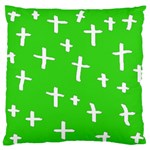 Green White Cross Large Flano Cushion Case (Two Sides) Front