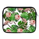 Flamingo Floral White Apple iPad 2/3/4 Zipper Cases Front