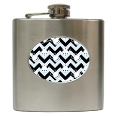 Blue Teapot Chevron Hip Flask (6 Oz)